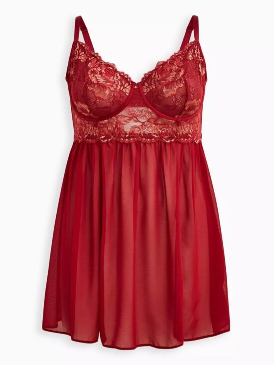 Torrid Curve Other - NWT Torrid Curve Plus Size 5X Red/Gold Lace Sheer Lingerie
